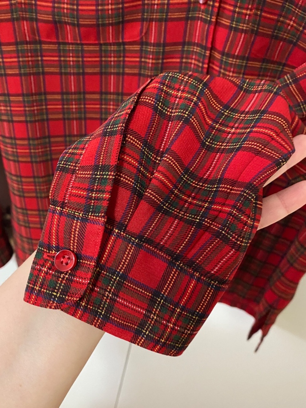 Vintage 90s Lizsport Liz Claiborne Plaid Button Down Blouse - Picture 3 of 4